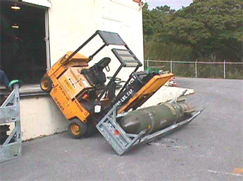 Click to play The wrong way to use a forklift