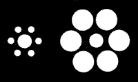 Click to play Same size circles illusion